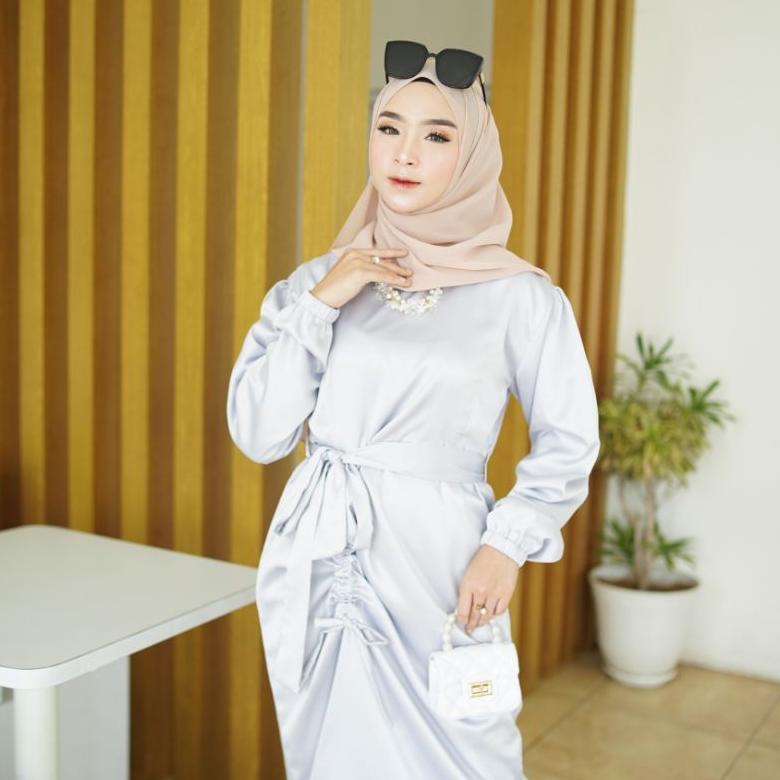 Premium DRESS SERUT SATIN TALI - GAMIS SERUT DRESS SILK KONDANGAN - BAJU KONDANGN PUSAT BEALLY COLLE