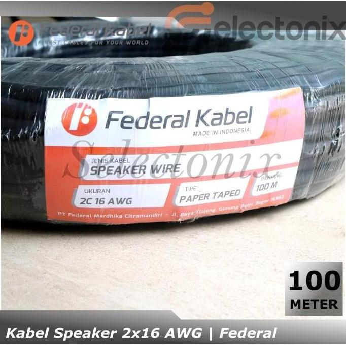 KABEL SPEAKER 2 X 14 AWG | FEDERAL [100M] ORIGINAL DAN TERPERCAYA