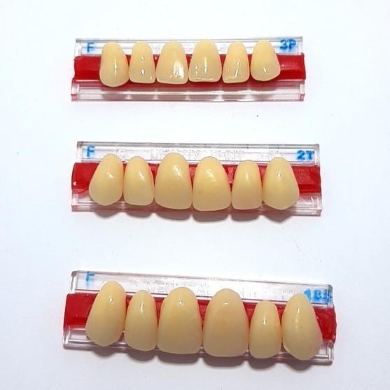 GIGI PALSU ITALDENT ATAS DEPAN ( WARNA F ) ECER SATU TRIP ISI 6 BUAH GIGI