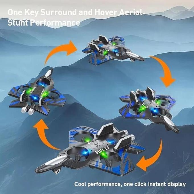 Mainan Pesawat Kontrol Jarak Jauh 2.4G Epp Stunt Remote Control Led Glider Airplane Foam Rc Pesawat 