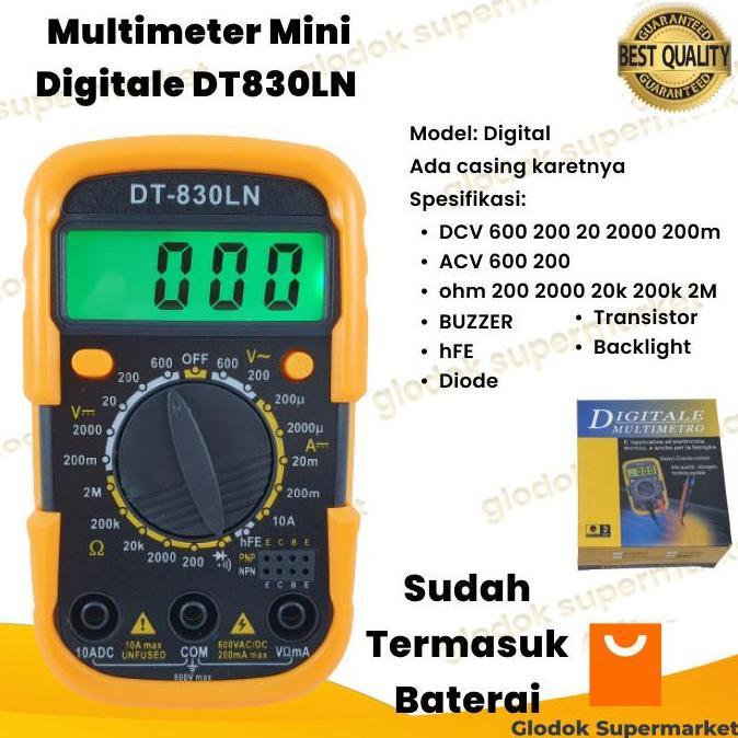 HARGA TERBAIK - Multimeter DT830LN Multitester Digital Mini DT 830 LN Tester Digitale Avometer