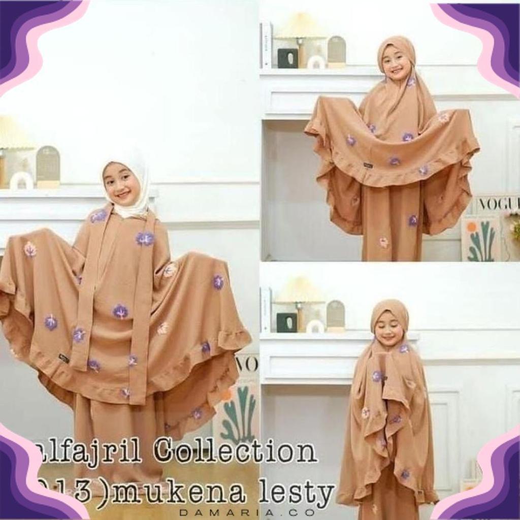 Diskon Lebaran (Cod) Mukenah Anak Tali Lesty 3In1 Crinkle Bordir Usia 610 Tahun Ori Alfajril Mukenah