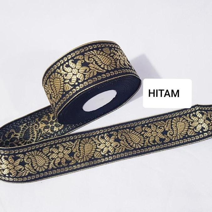 Sora- Pita Renda Motif Batik Gold Lebar 5Cm Isi 20Yard