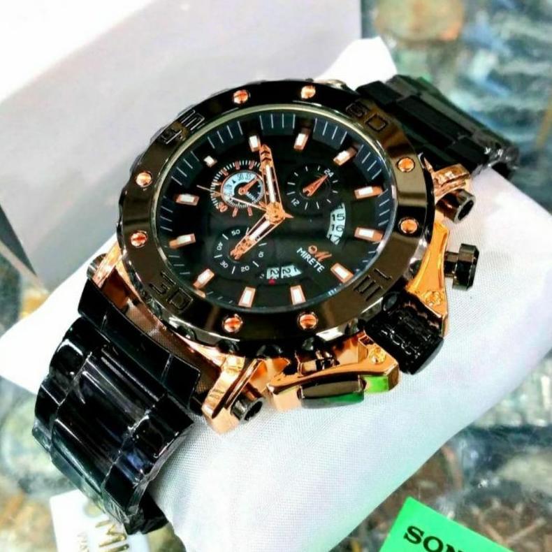 Jam Tangan Pria Mirete Free Box New | Anti Air Rantai Stainless Stell | JAM Tangan Kasual Pria Origi
