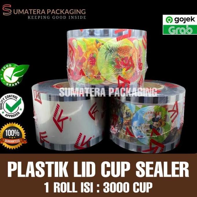NEW SEALERCUP PLASTIK LID 3000 cup Buah -  Kartun - polos Segel medan LK