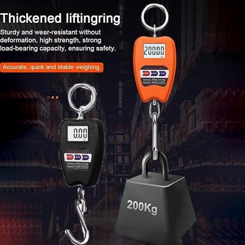 TERLARIS - Timbangan Gantung Digital 200Kg Timbangan Gantung Barang 200Kg Timbangan Digital Gantung 