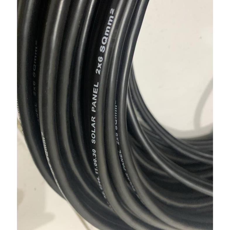 Kabel solar panel 2x6mm Hitam per meter