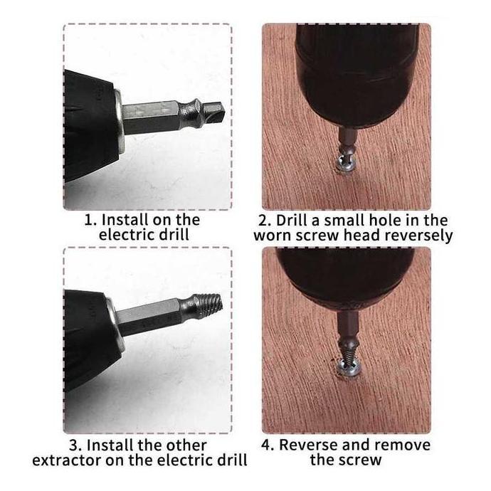 Promo Alat Pembuka Baut Rusak Tap Balik Buka Baut Screw Extractor Set Alat Pembuka Baut Patah Cabut 