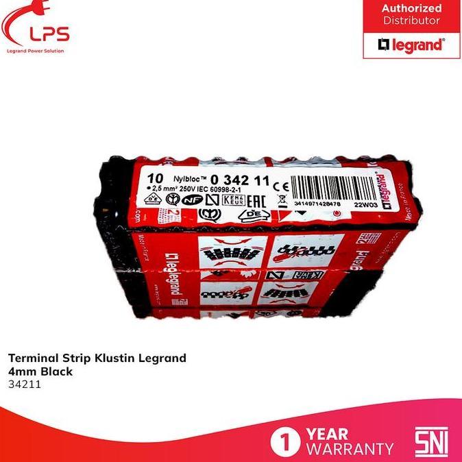 Promo Legrand Terminal Blok Strip Kabel Klustin Krustin 2.5Mm Hitam 34211 Cod