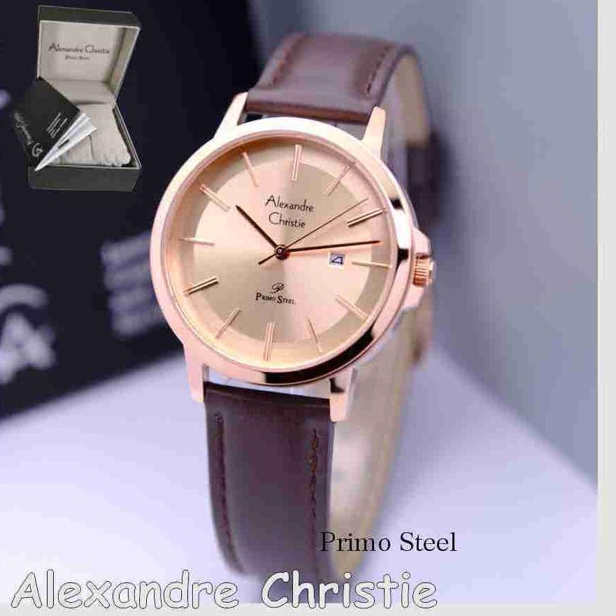 Alexandre Christie original jam tangan wanita kulit AC 1036 garansi 1 th alexander cristie ori