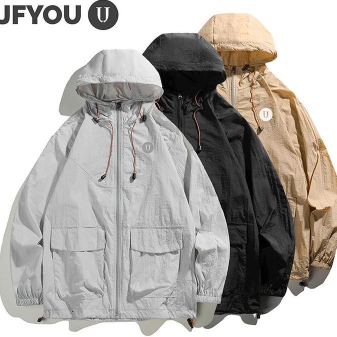 JFYOU JAKET COOL SILK ANTI UV - HOODIE TIPIS NAFAS - DESAIN MINIMALIS PRIA WANITA Outdoor Unisex