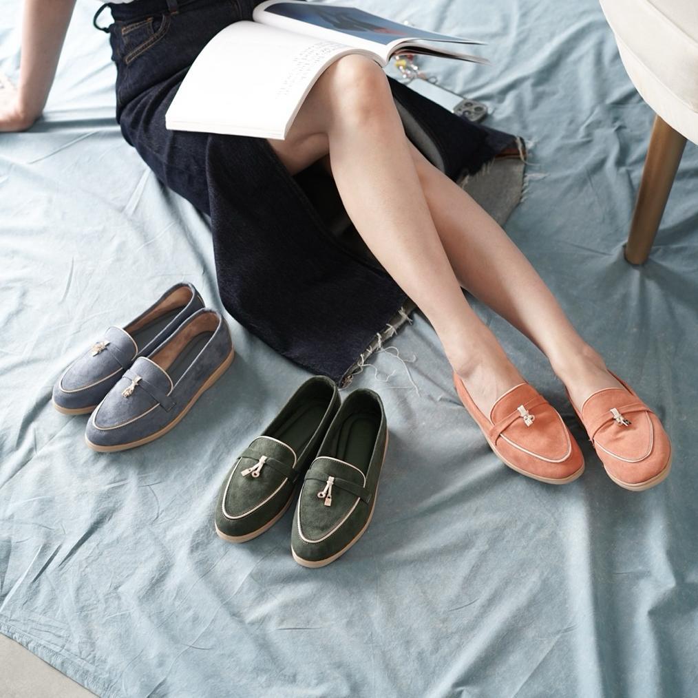 Terlaris Sava | Clara Loafers Wanita Suede Korea