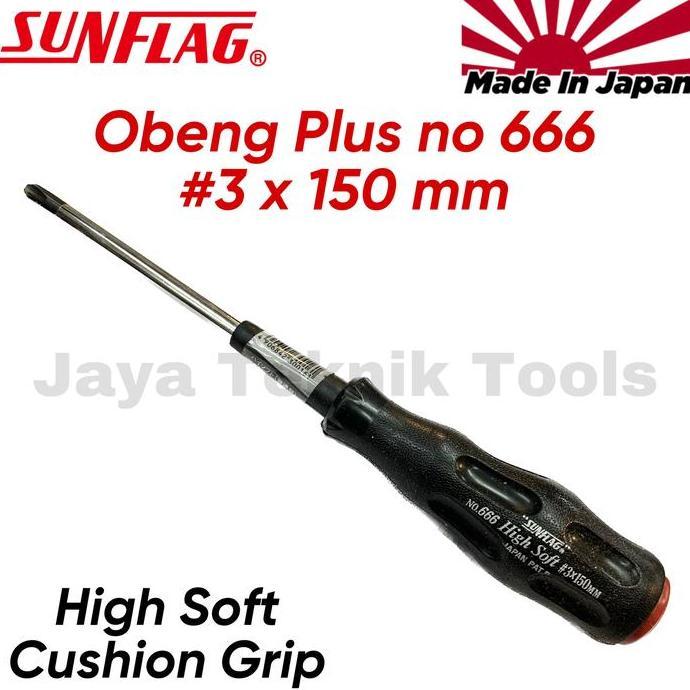 CENDASTRI Obeng Plus Kembang 3 x 150 666 Sunflag Jepang Soft Grip Nyaman Japan