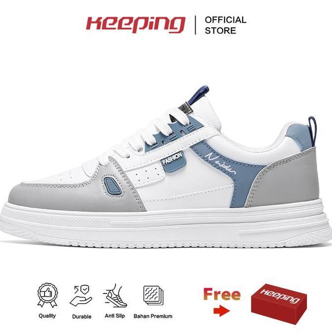 Keeping Sepatu Sneakers Pria Original Sepatu Cowok Putih Sepatu Laki Laki Dewasa Kuliah Sport Shoes 
