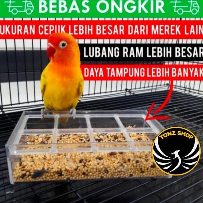 CEPUK RAM/WADAH TEMPAT MAKAN BURUNG KOLONI/BAHAN PLASTIK MIKA TEBAL murah