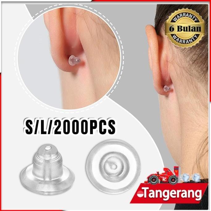 DZAIGIZAGA 2000pcs Karet Giwang Pantat Anting / Penutup Anting / Penahan Giwang Karet / Tutup Belaka