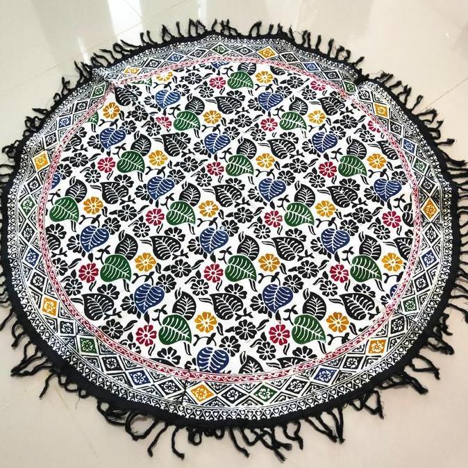Taplak Meja Bulat Batik Cap