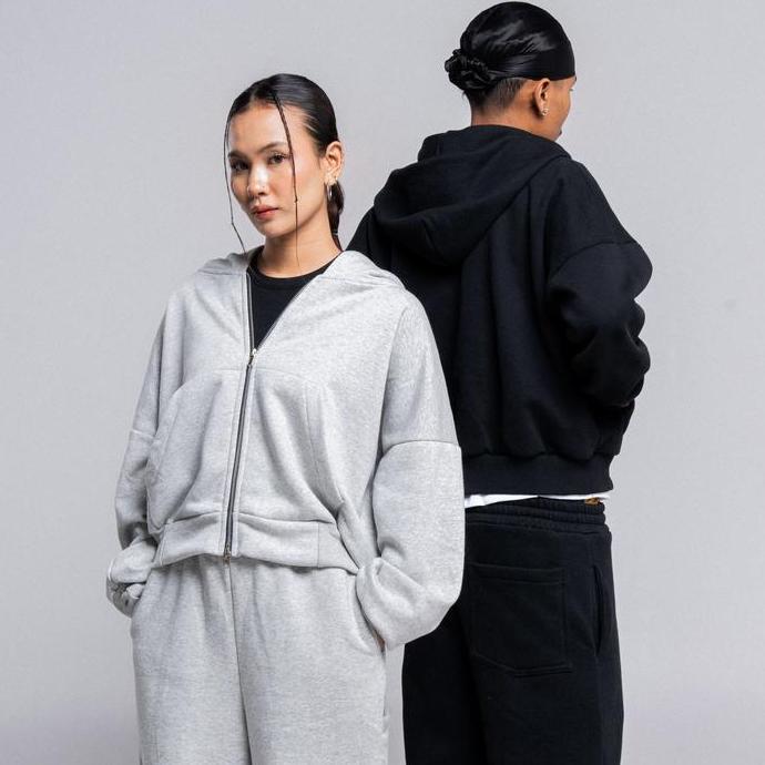JORN - Boxy Double Zip/ Zipper Hoodie Boxy/ Zipper Boxy / Zipper Boxy / Zipper Heavyweight / Hoodie 