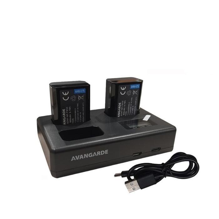 Avangarde Charger Kit Fw50 And Dl-Fw50 (3Slot+2Battery) Baterai Sony Np-Fw50 Garansi Resmi New