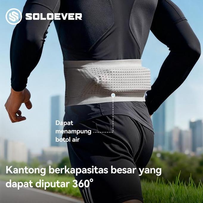 QARACK SOLOEVER Tas Pinggang Lari Waterproof Anti Air Unisex Ringan & Stylish untuk Pria & Wanita De