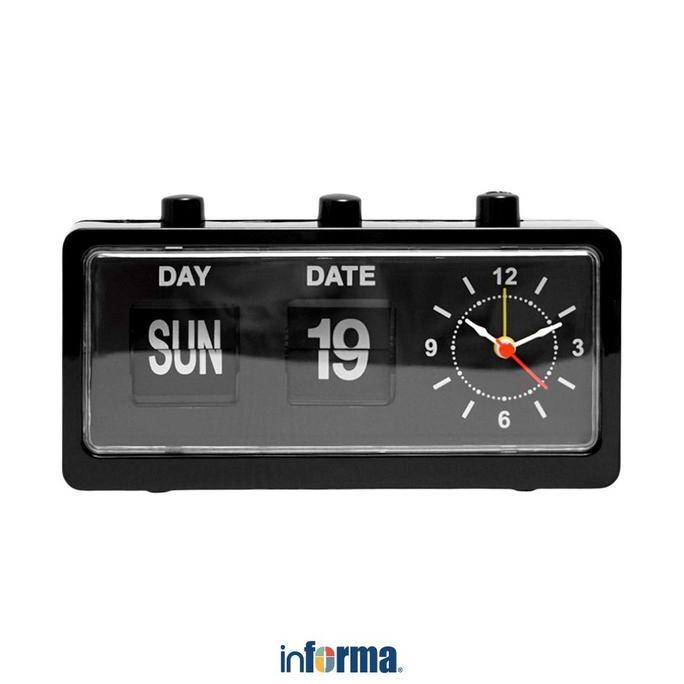 Informa Jam Weker Analog - Hitam Alarm Clock Waker Clock Jam Alarm Analog Dekorasi Kamar Tidur