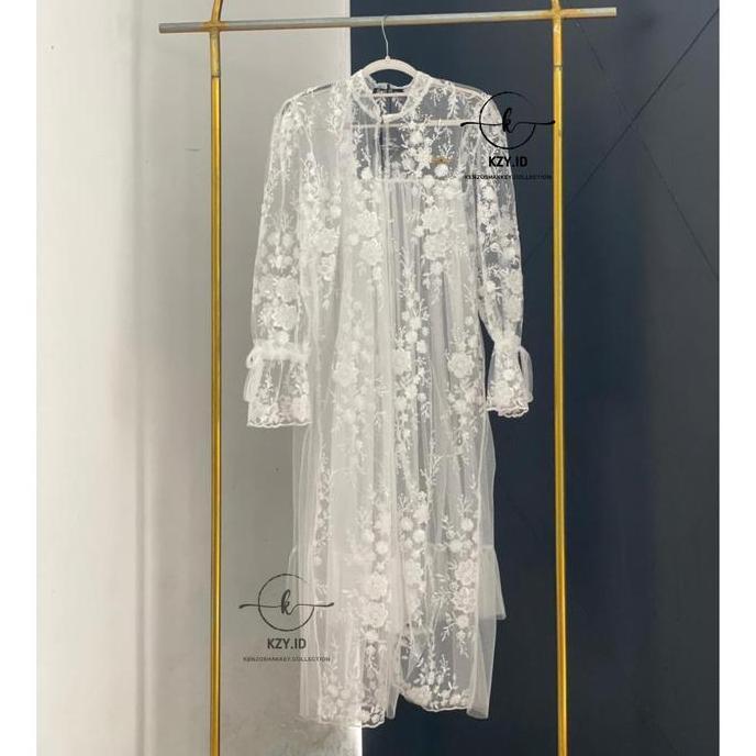 [Kzy.Id] Outer Brukat Gempi Outer Kondangan Wanita Kekinian Bahan Brukat Kombinasi Tille Lengan Panj