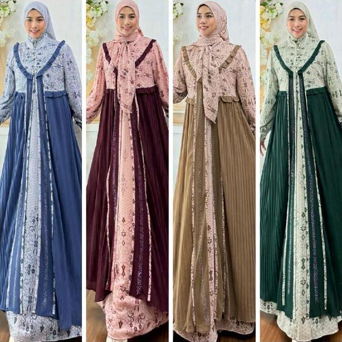 GAMIS LALUNA SERIES HUMAIRA FULL CERUTY DIGITAL PRINTING MUSLIM WANITA
