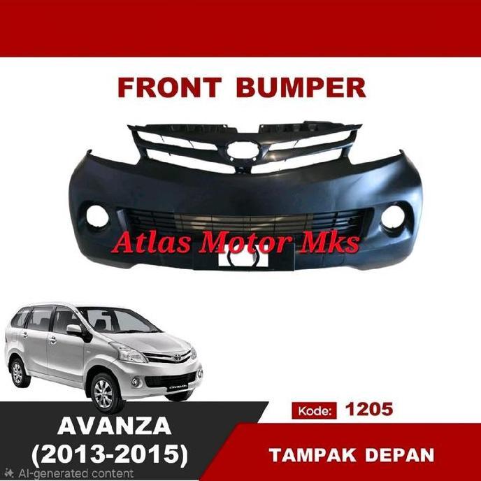 [1PC] BUMPER BEMPER TANDUK DEPAN TOYOTA ALL NEW AVANZA 2012 2013 2014 "2012-2014" - HITAM - 1205 ORI
