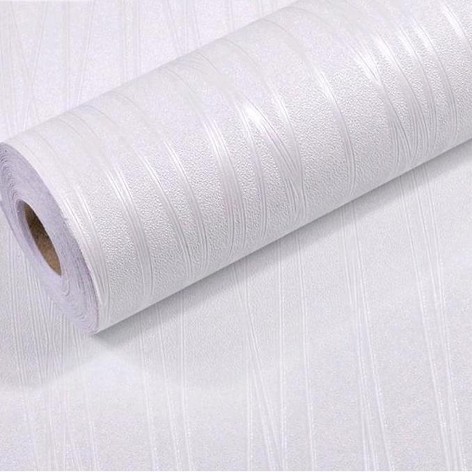 Wallpaper Dinding  Kamar Tidur BERTEKSTUR SERAT KAIN  Elegan Stiker Dinding  Polos