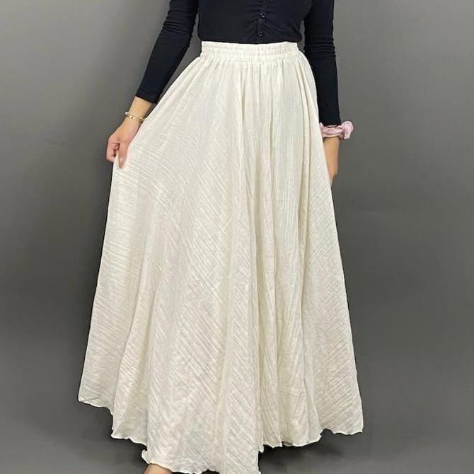 Rok Wanita / Rok Panjang Wanita / Rok Panjang Linen wanita Katun Casual