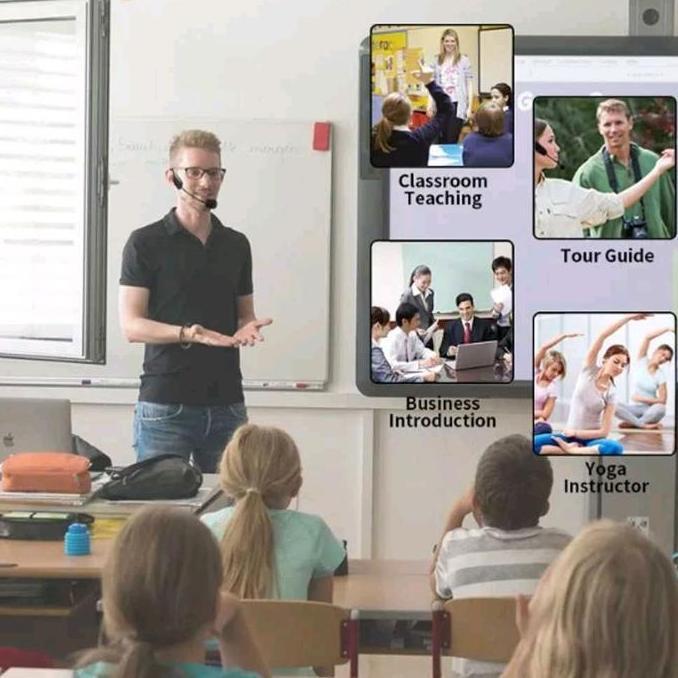 Mic Wireless 2.4G Microphone Model Bando Call Center Rechargeable