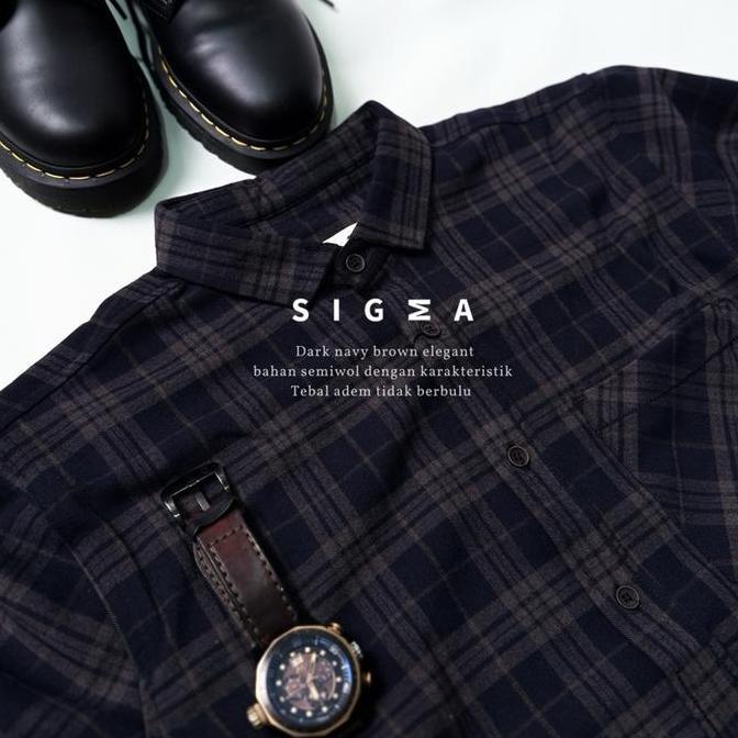 Kemeja flanel pendek semi wool premium  unisex kemeja pria dan wanita motif kotak 29