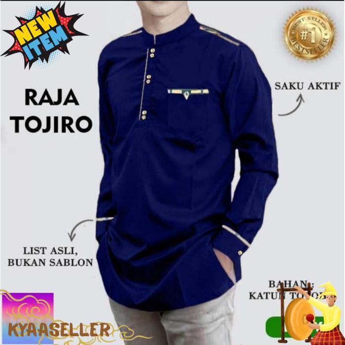 Kkm Raja Tojiro Baju Koko Pria Lengan Panjang Muslim Qurta Raja Tojiro Ukuran Jumbo M,L,Xl,Xxl