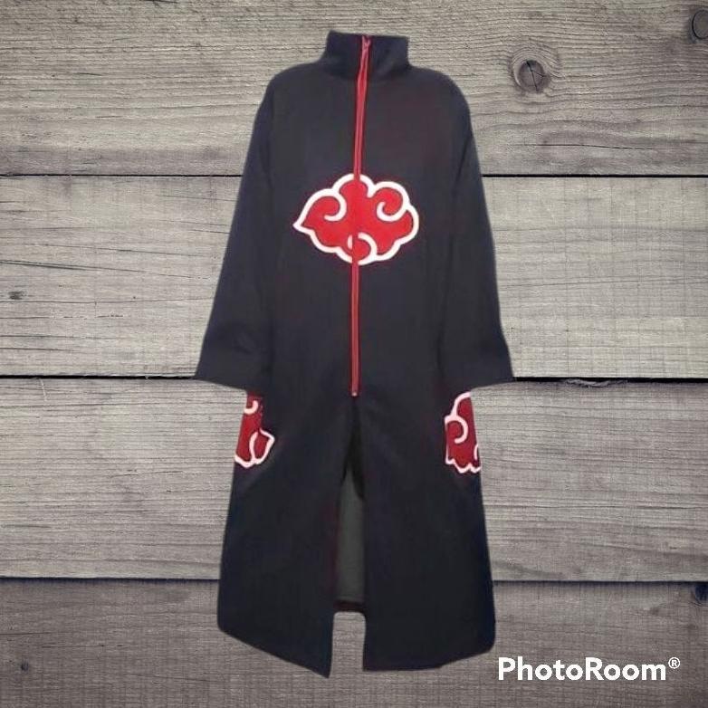 NEW JUBAH ANIME NARUTO AKATSUKI KERAH LONG COOSPLAY CASUAL UNISEX MURAH LARIS-JUBAH ANAK-JUBAH PRIA-