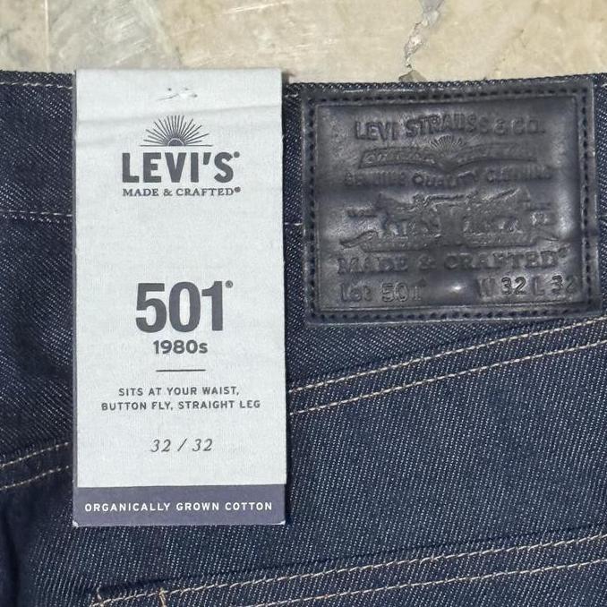 Celana panjang Jeans Pria Levis Made & Craft (LMC) 501 80s Selvedge Denim Raw Original Fit Jeans A22