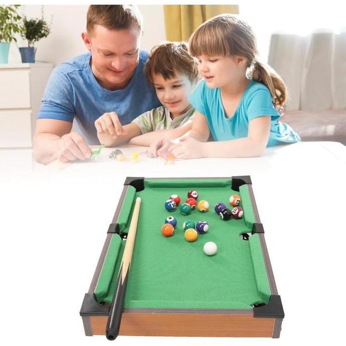 Mini Billiard Pool Table - Mainan Billiard Kayu Asli