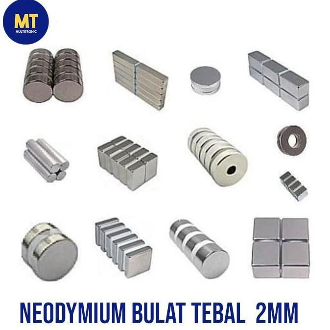 Magnet Neodymium Bulat ketebalan 2mm