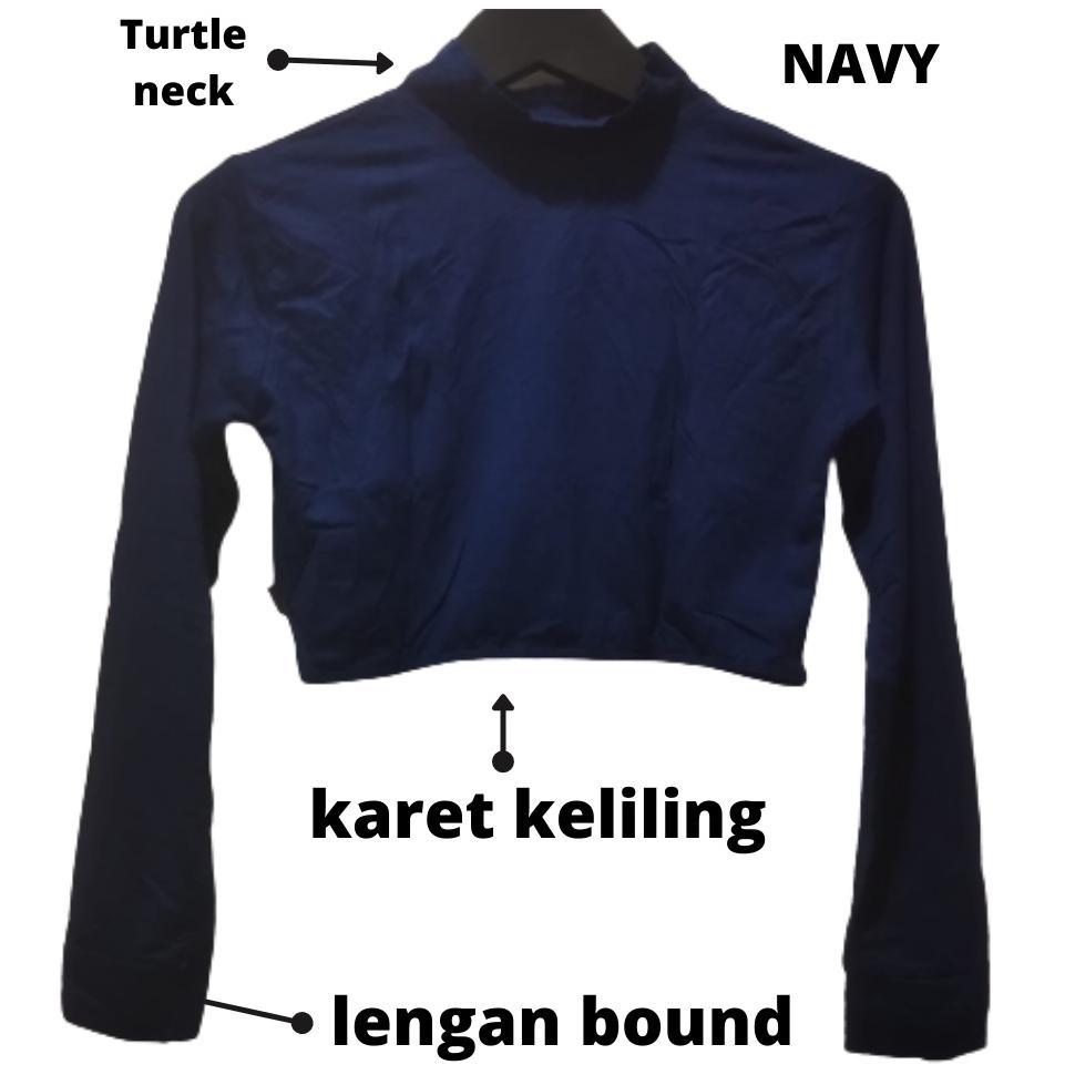 Manset India Croptop Manset India Lengan Panjang Wanita Leher Berdiri Turtleneck Crop India Bahan Ra
