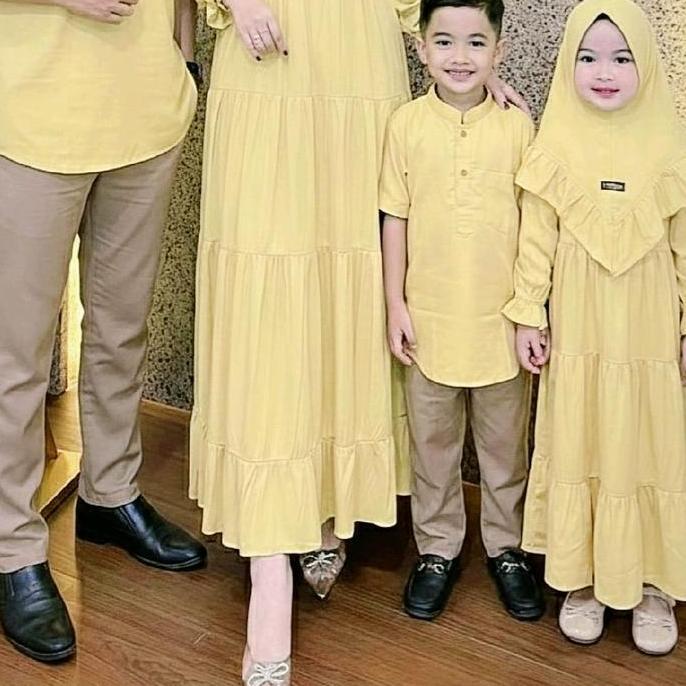 PO sarimbit lebaran keluarga koko gamis kembaran soft yellow butter
