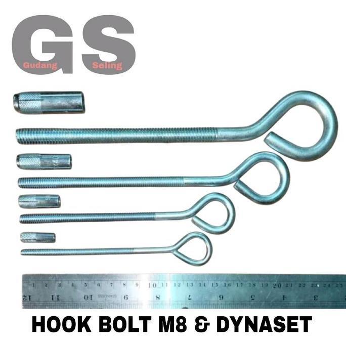 gantungan / roofing hook bolt 8mm / hook bolt 8mm + dynaset
