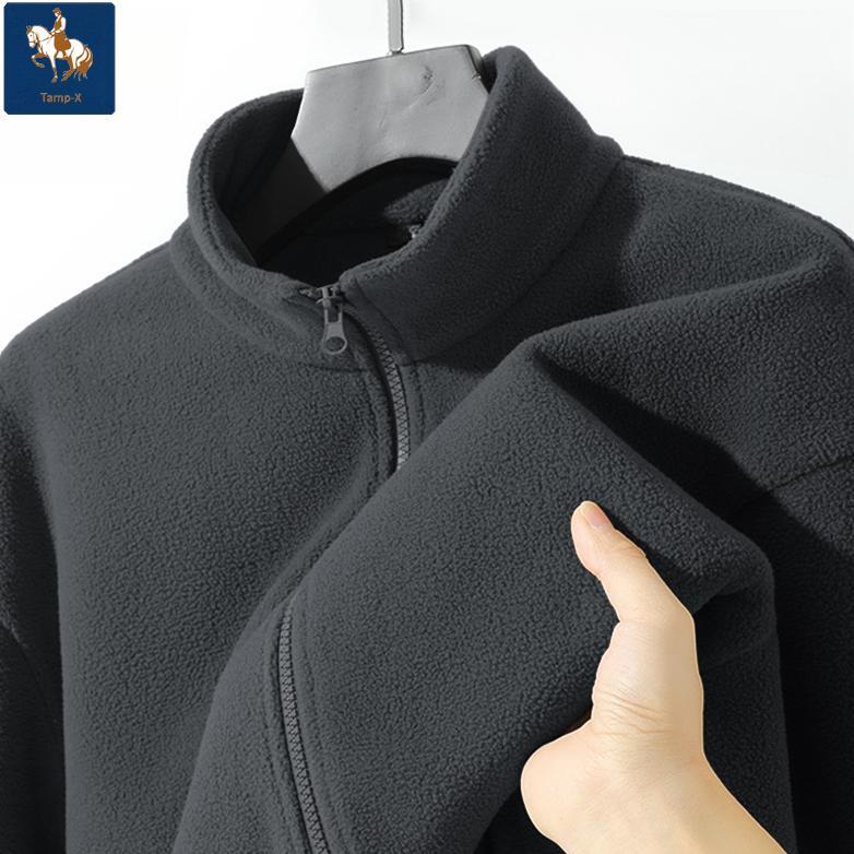 Hot Product Tamp-X Jaket Pria Oversize Korean Style - Jaket Pria Leher Berdiri Tebal, Zipper, Lengan