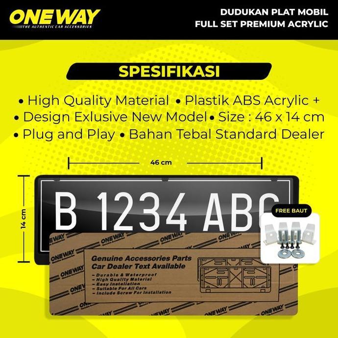 Rush Terios  Tatakan Dudukan Plat Nomor Mobil Akrilik Mika ONEWAY