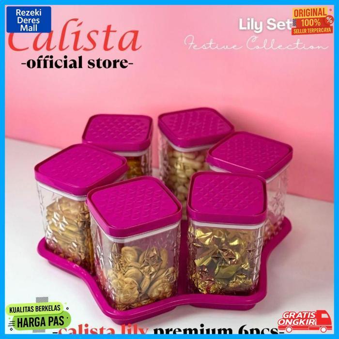BisaCod Toples Kedap Lily Set 6 Set 5 In 1 Calista Premium | Toples Kristal Makanan Lebaran 2026 Est