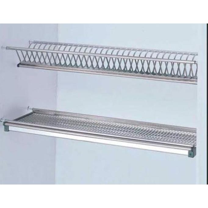 Rak Piring Ukuran 90cm - Rak Piring dan gelas atas stainless ukuran 90cm