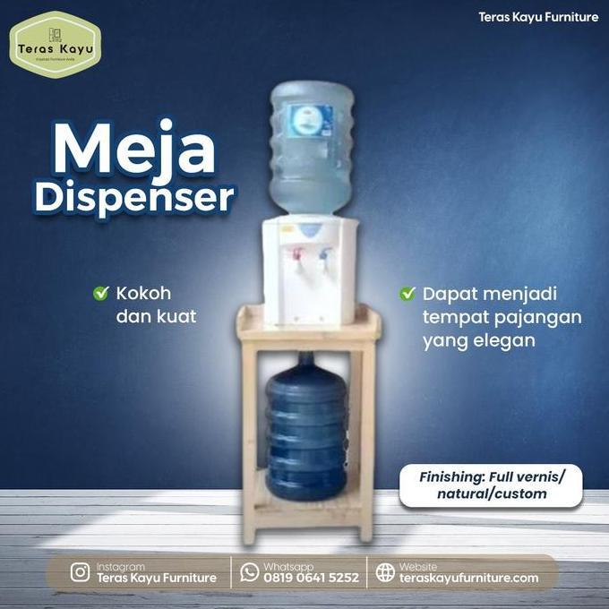 Meja Rak Dispenser Serbaguna Kayu Jati Galon Kuat Air