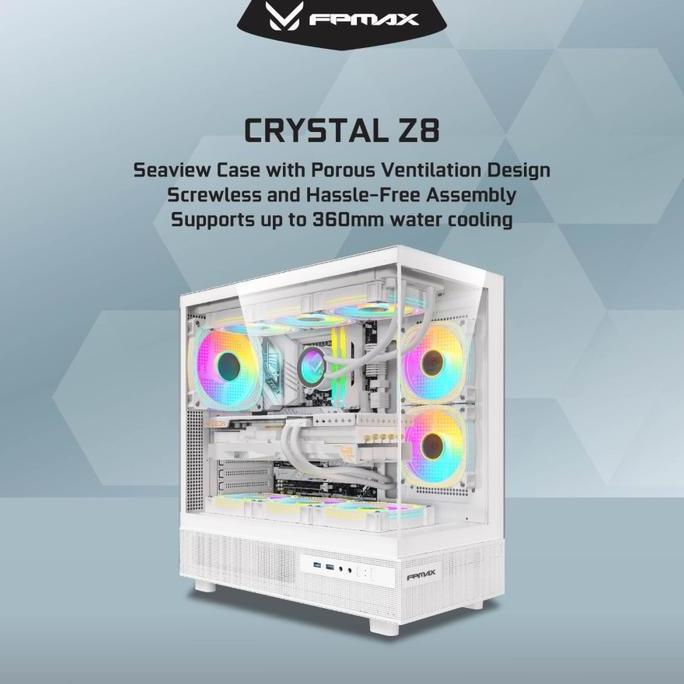 CASING FPMAX Crystal Z8 White - ATX, mATX, ITX