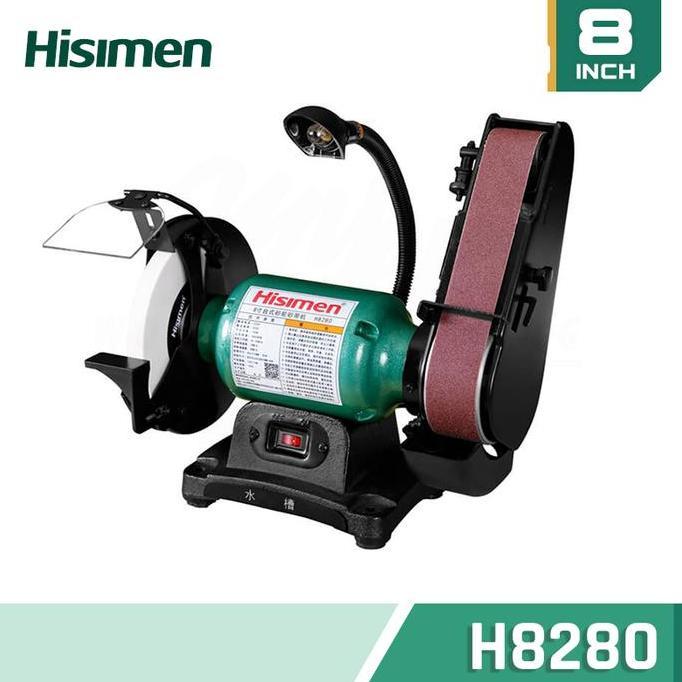 Hisimen H8280 8" Combo Bench Grinder & Belt Sander