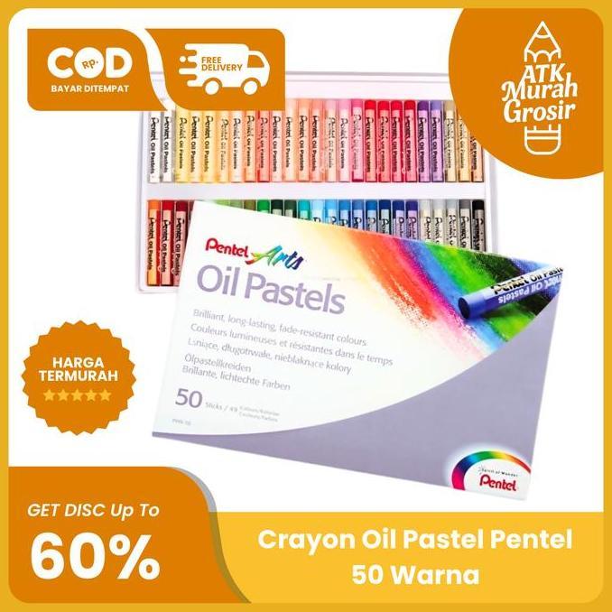 Crayon Mewarnai / Oil Pastel Pentel 50 Warna
