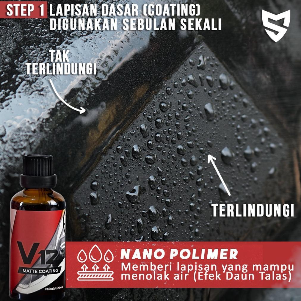 Diskont V12 Matte Coating - Pengkilap Perawatan Ceramic Coating Body Motor Mobil Doff