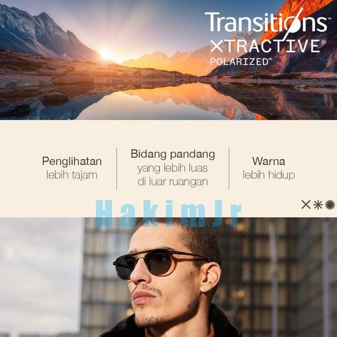 Lensa Kacamata Essilor SV Transitions Xtractive Polarized